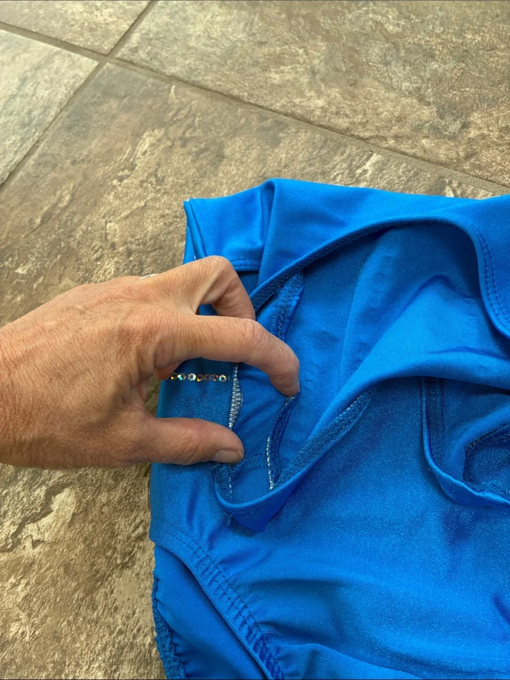 Royal Blue Sequin Gymnastics/Dance Leotard for Kids.